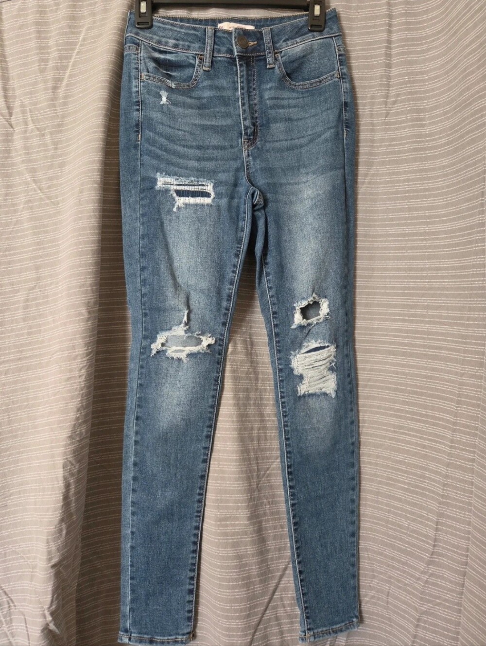 Dark Wash Distressed Women’s Hi Rise Jeggings